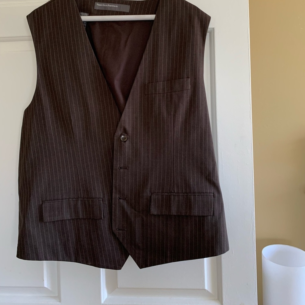 Brown pin stripe vest